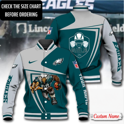 EXCLUSIVE EDITION - NEW CUSTOMIZED NFL02 PPE PHILADELPHIA EAGLES SATIN VARSITY & BASEBALL JACKET