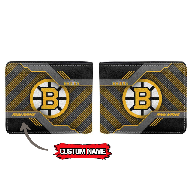 VIRAL EDITION - NEW CUSTOMIZED NHL02 BTB BOSTON BRUINS LEATHER WALLET