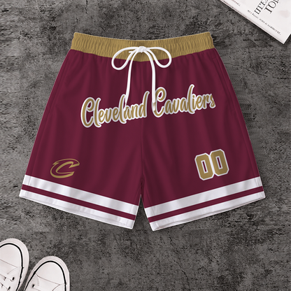 LIMITED EDITION - NEW CUSTOMIZED NBA02 CCA CLEVELAND CAVALIERS SHORT PANTS