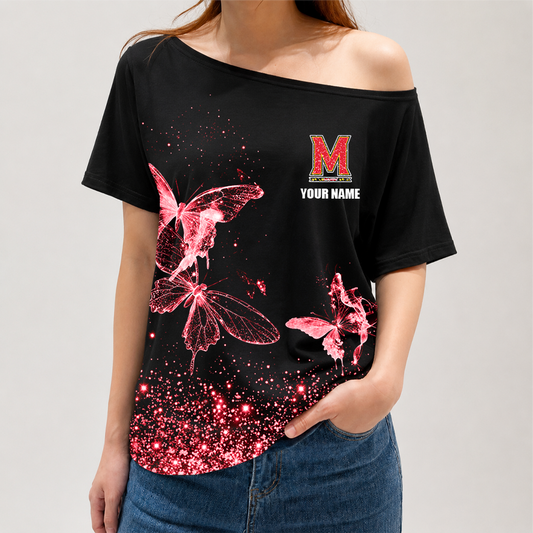 [FAN FAVORITE] NEW CUSTOMIZED NCAA CFH02 MLT MARYLAND TERRAPINS OFF-SHOULDER SHIRT