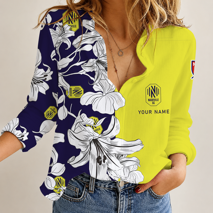 [FAN EXCLUSIVE] NEW CUSTOMIZED MLS02 NSC NASHVILLE SC WOMEN CASUAL SHIRT