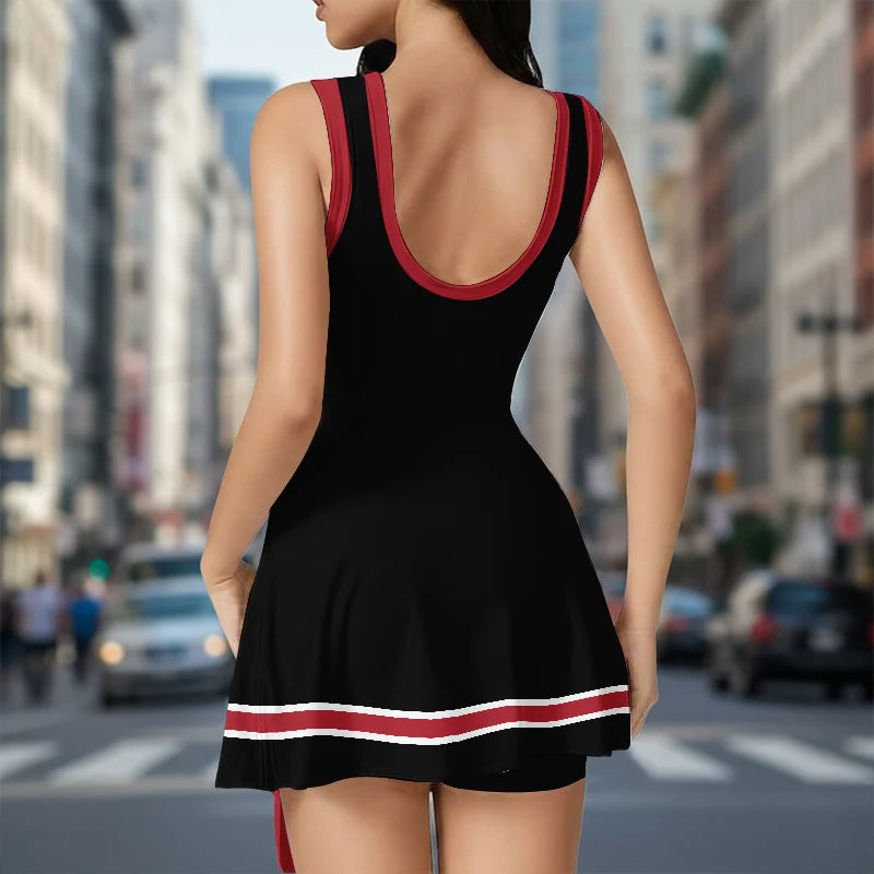 [FAN EXCLUSIVE] NEW CUSTOMIZED CFL02 OTT OTTAWA REDBLACKS WOMEN'S SUMMER SKORT DRESS
