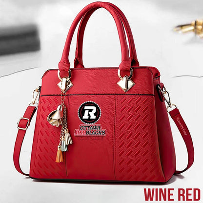 [FAN EXCLUSIVE] NEW CUSTOMIZED CFL02 OTT OTTAWA REDBLACKS MULTICOLOR HANDBAG