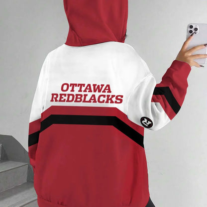 [FAN EXCLUSIVE] NEW CUSTOMIZED CFL02 OTT OTTAWA REDBLACKS HOODIE & ZIP HOODIE