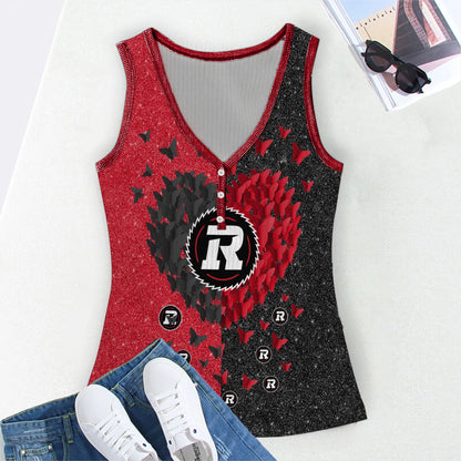 [FAN EXCLUSIVE] NEW CUSTOMIZED CFL02 OTT OTTAWA REDBLACKS WOMEN'S V-NECK TANK TOP