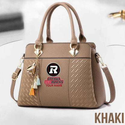 [FAN EXCLUSIVE] NEW CUSTOMIZED CFL02 OTT OTTAWA REDBLACKS MULTICOLOR HANDBAG