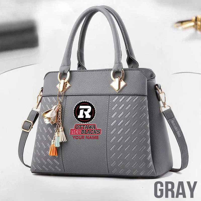 [FAN EXCLUSIVE] NEW CUSTOMIZED CFL02 OTT OTTAWA REDBLACKS MULTICOLOR HANDBAG