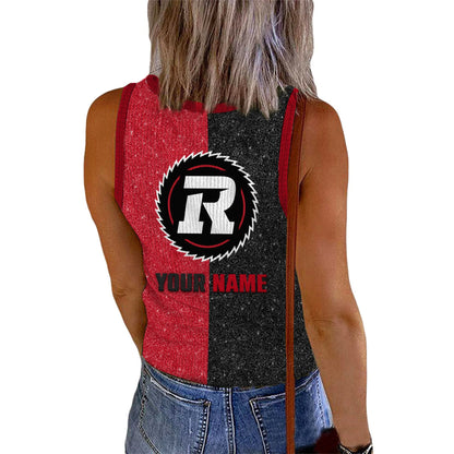 [FAN EXCLUSIVE] NEW CUSTOMIZED CFL02 OTT OTTAWA REDBLACKS WOMEN'S V-NECK TANK TOP