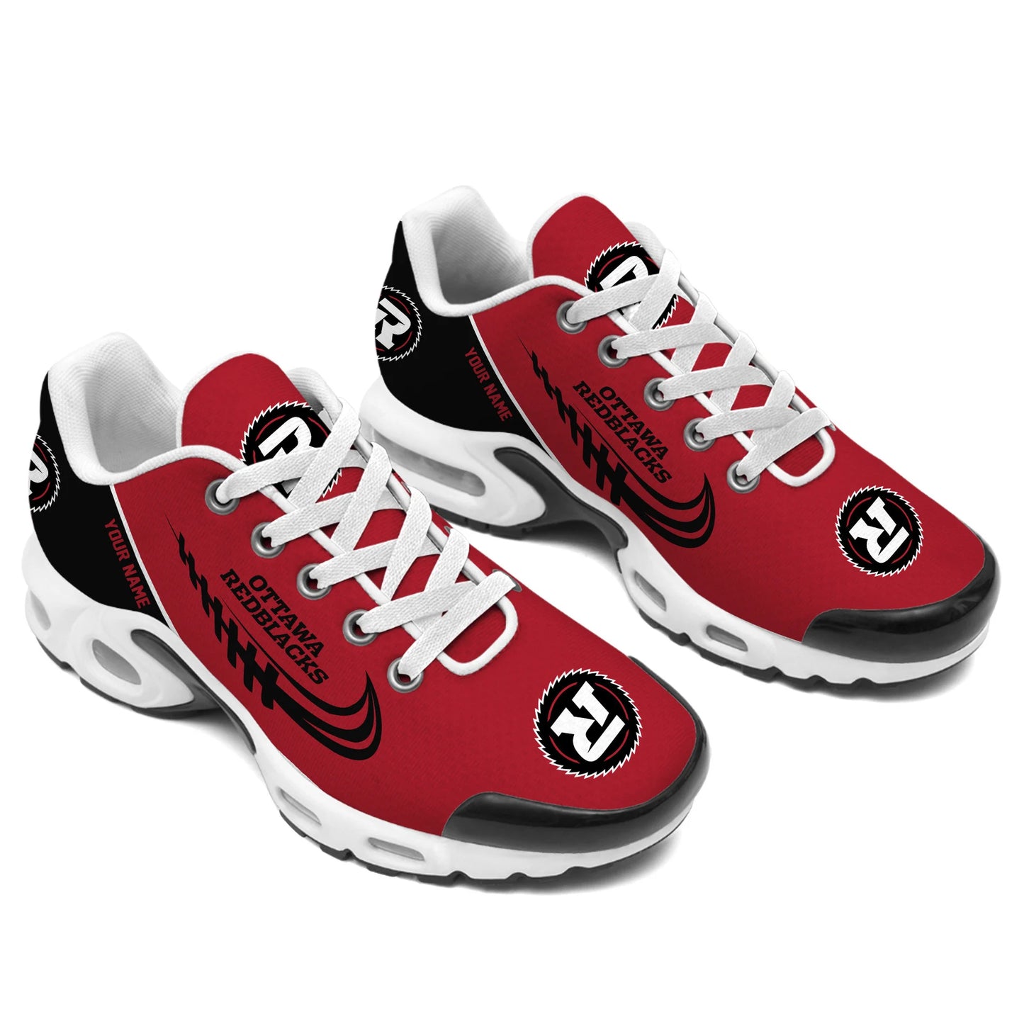[FAN EXCLUSIVE] NEW CUSTOMIZED CFL02 OTT OTTAWA REDBLACKS AIR MAX PLUS SNEAKERS