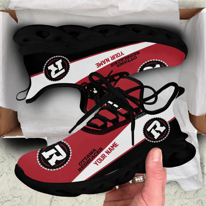 [FAN EXCLUSIVE] NEW CUSTOMIZED CFL02 OTT OTTAWA REDBLACKS MAX SOUL SHOES