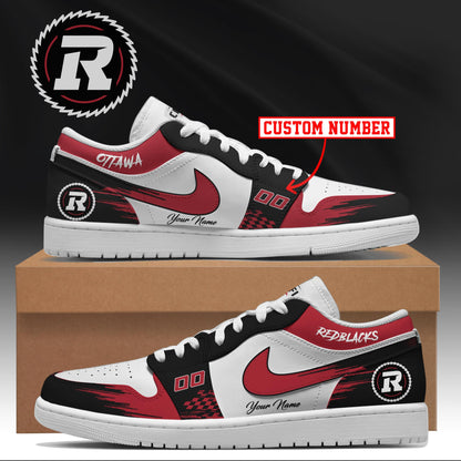 [FAN EXCLUSIVE] NEW CUSTOMIZED CFL02 OTT OTTAWA REDBLACKS AIR JORDAN LOW SHOES