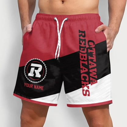 [FAN EXCLUSIVE] NEW CUSTOMIZED CFL02 OTT OTTAWA REDBLACKS SHORT PANTS