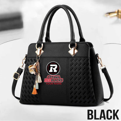 [FAN EXCLUSIVE] NEW CUSTOMIZED CFL02 OTT OTTAWA REDBLACKS MULTICOLOR HANDBAG