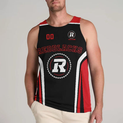 [FAN EXCLUSIVE] NEW CUSTOMIZED CFL02 OTT OTTAWA REDBLACKS UNISEX TANK TOP