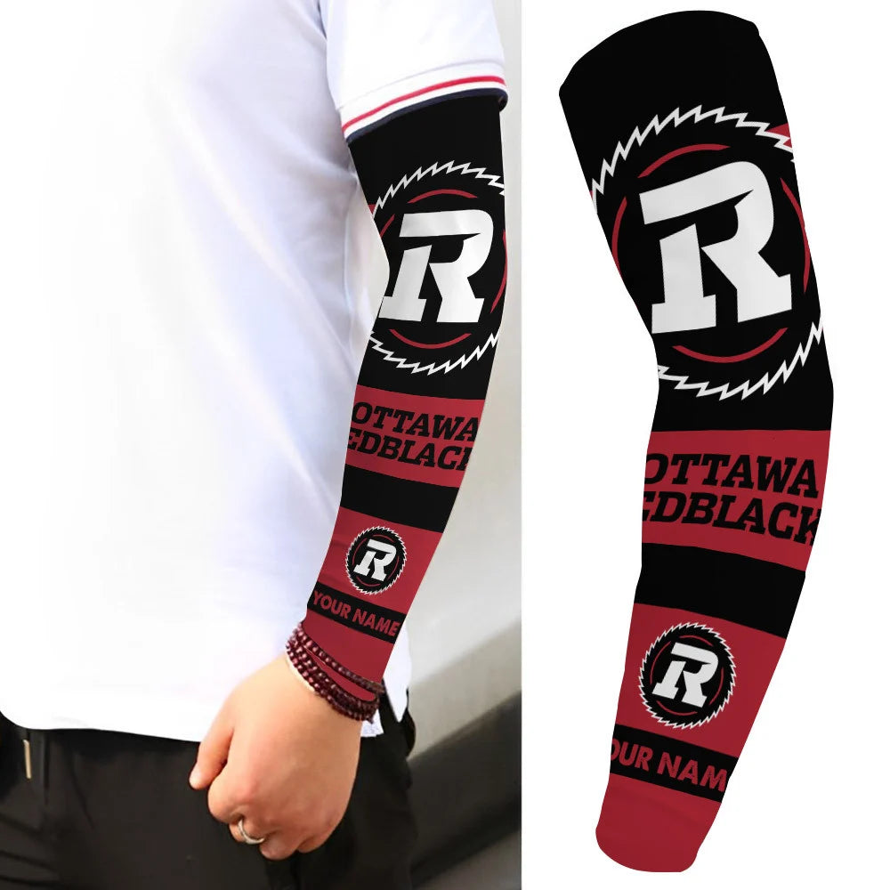 [FAN EXCLUSIVE] NEW CUSTOMIZED CFL02 OTT OTTAWA REDBLACKS SUN ARM SLEEVES