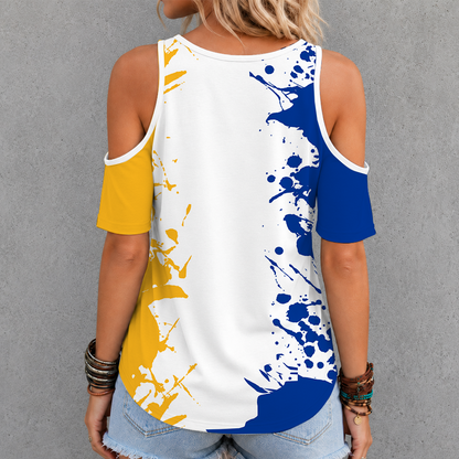 [FAN FAVORITE] NEW CUSTOMIZED NCAA FBS02 PIP PITTSBURGH PANTHERS CRISS CROSS V-NECK TOP