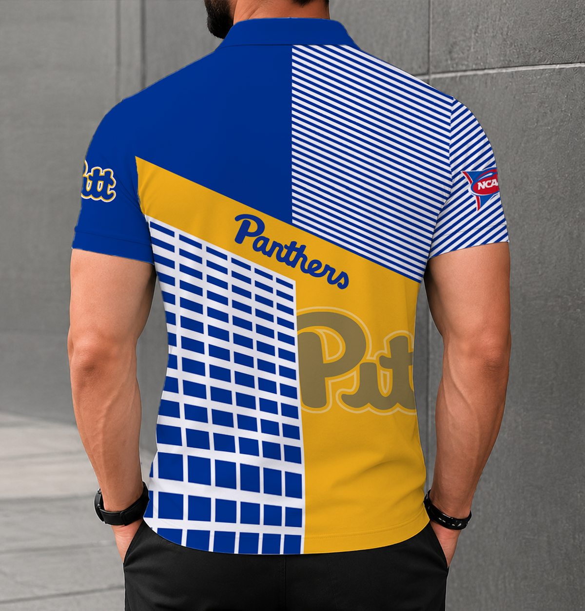 VIRAL EDITION - NEW CUSTOMIZED NCAA FBS02 PIP PITTSBURGH PANTHERS POLO SHIRT