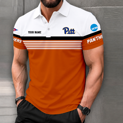 LIMITED EDITION - NEW CUSTOMIZED NCAA FBS02 PIP PITTSBURGH PANTHERS POLO SHIRT