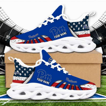 [FAN FAVORITE] NEW CUSTOMIZED NCAA FBS02 PIP PITTSBURGH PANTHERS CLUNKY SNEAKERS