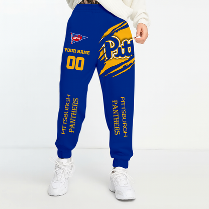 LIMITED EDITION - NEW CUSTOMIZED NCAA FBS02 PIP PITTSBURGH PANTHERS UNISEX LONG PANTS