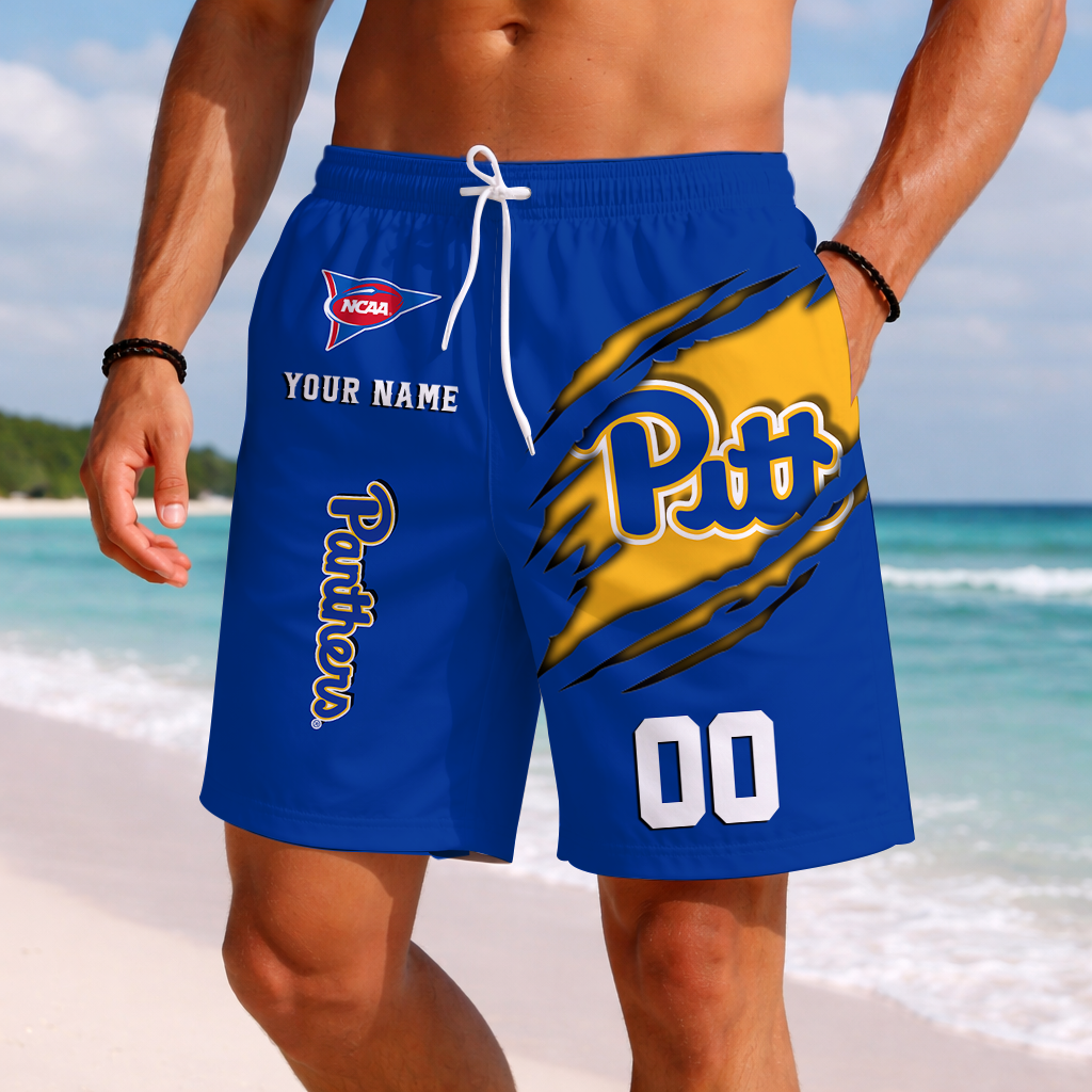 LIMITED EDITION - NEW CUSTOMIZED NCAA FBS02 PIP PITTSBURGH PANTHERS SHORT PANTS