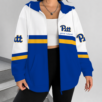 [FAN FAVORITE] NEW CUSTOMIZED NCAA FBS02 PIP PITTSBURGH PANTHERS ZIP HOODIE