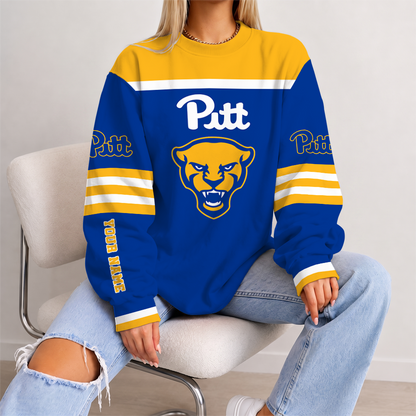 [FAN FAVORITE] NEW CUSTOMIZED NCAA FBS02 PIP PITTSBURGH PANTHERS UNISEX SWEATSHIRT