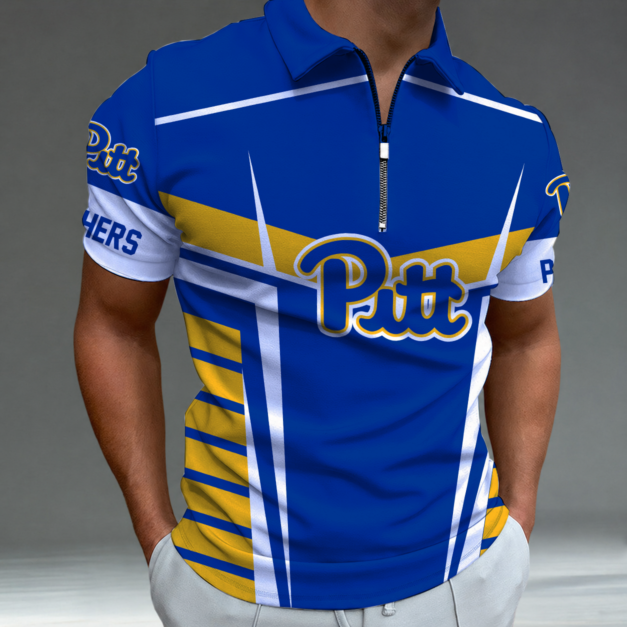 [FAN FAVORITE] NEW CUSTOMIZED NCAA FBS02 PIP PITTSBURGH PANTHERS POLO SHIRT