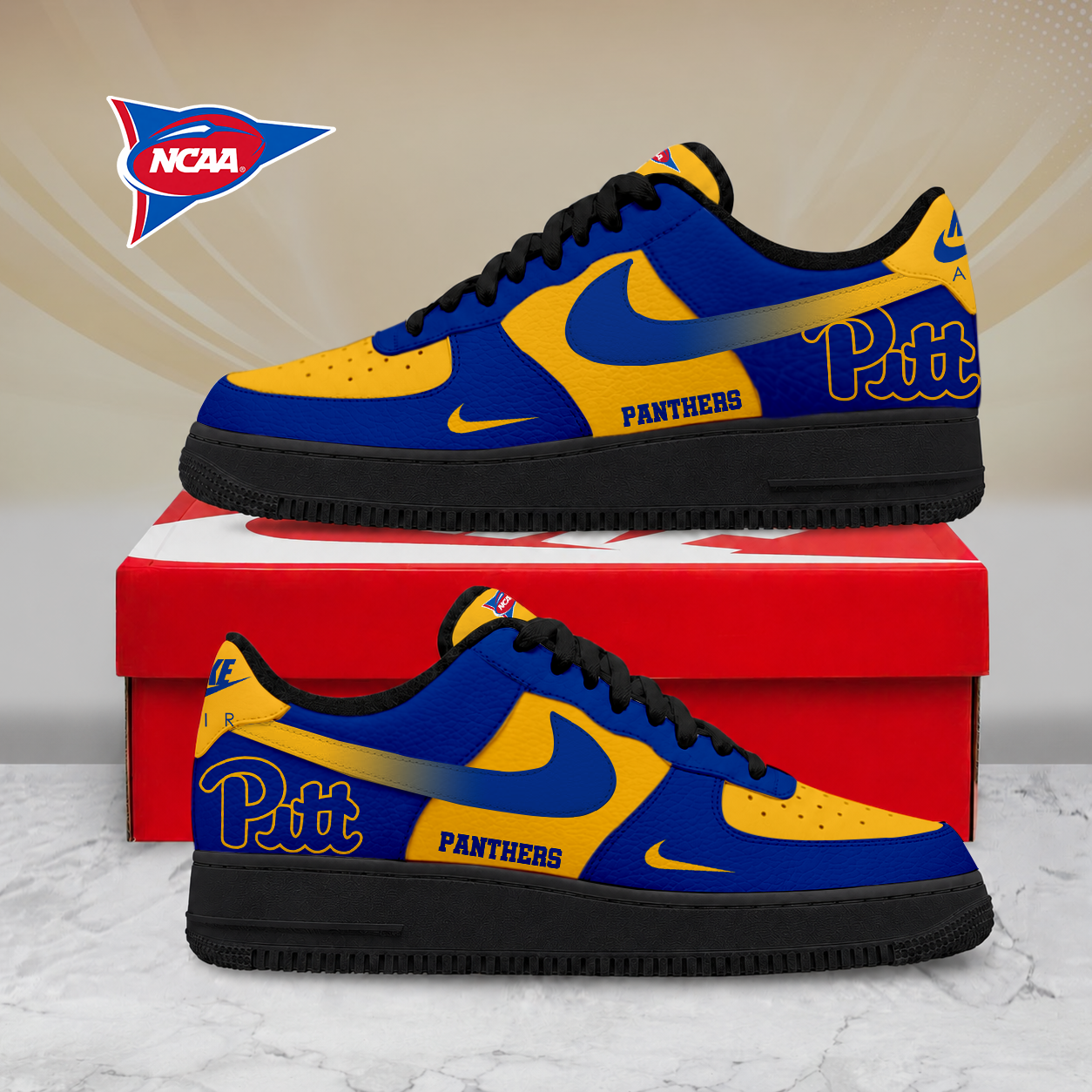 SPECIAL EDITION - NEW CUSTOMIZED NCAA FBS02 PIP PITTSBURGH PANTHERS AF1 SHOES