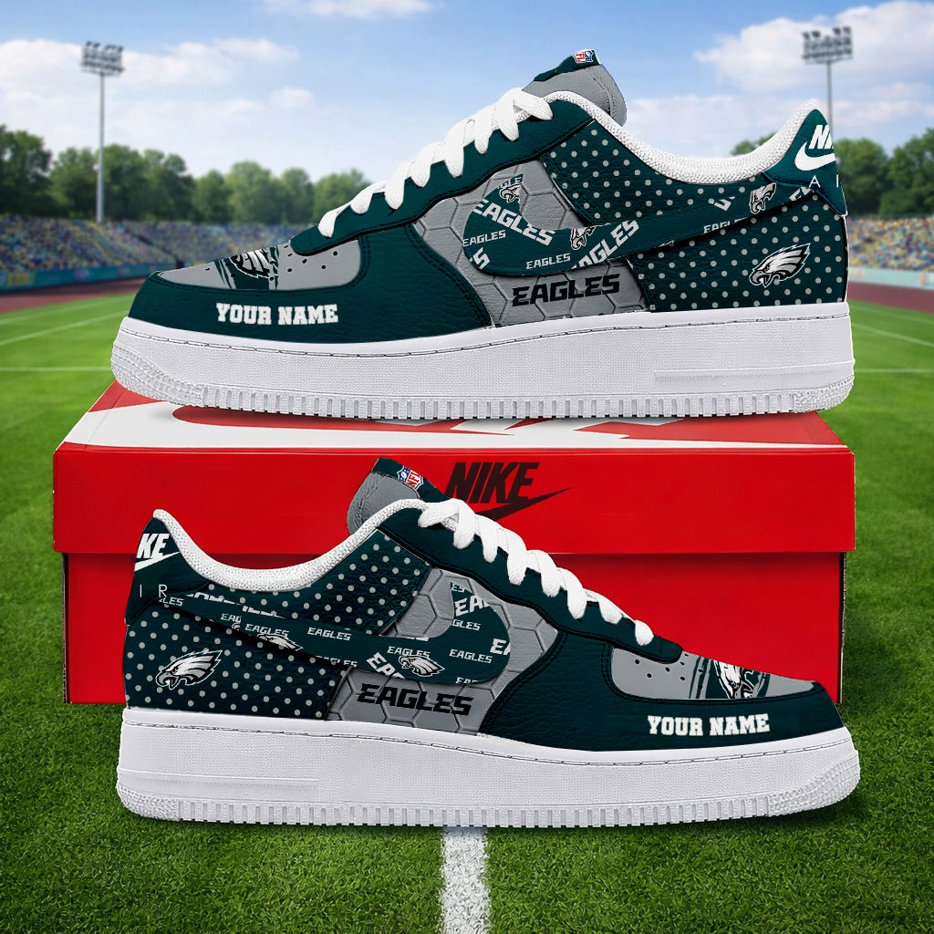 LIMITED EDITION - NEW CUSTOMIZED NFL02 PPE PHILADELPHIA EAGLES AF1 SNEAKERS