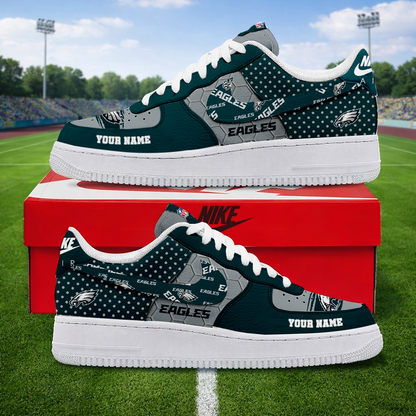 LIMITED EDITION - NEW CUSTOMIZED NFL02 PPE PHILADELPHIA EAGLES AF1 SNEAKERS