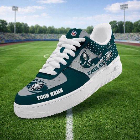 LIMITED EDITION - NEW CUSTOMIZED NFL02 PPE PHILADELPHIA EAGLES AF1 SNEAKERS