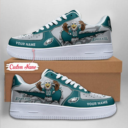 LIMITED EDITION - NEW CUSTOMIZED NFL02 PPE PHILADELPHIA EAGLES AF1 SNEAKERS