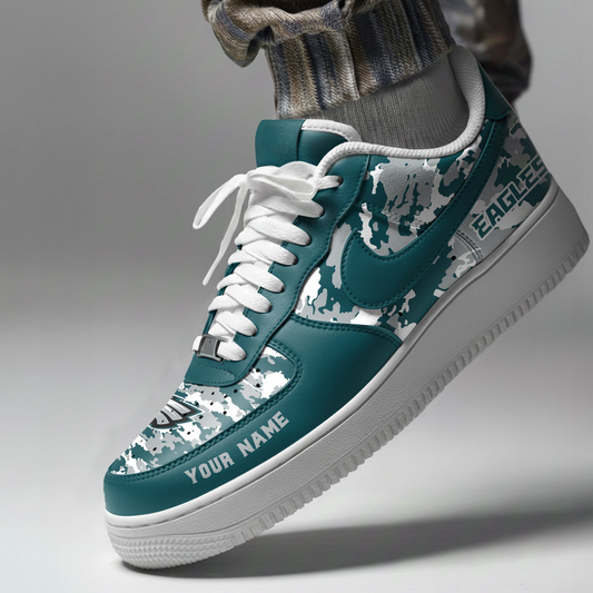 LIMITED EDITION - NEW CUSTOMIZED NFL02 PPE PHILADELPHIA EAGLES AF1 SNEAKERS