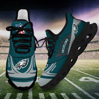 LIMITED EDITION - NEW CUSTOMIZED NFL02 PPE PHILADELPHIA EAGLES UNISEX MAX SOUL SHOES