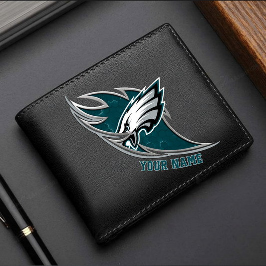 LIMITED EDITION - NEW CUSTOMIZED NFL02 PPE PHILADELPHIA EAGLES LEATHER WALLET