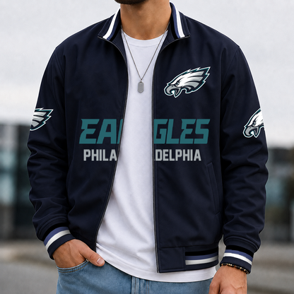 [SPECIAL OFFER] NEW CUSTOMIZED NFL02 PPE PHILADELPHIA EAGLES MEN'S CASUAL JACKET