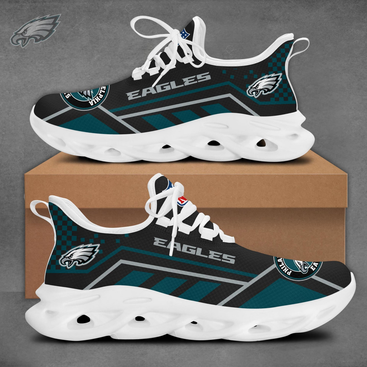 SPECIAL EDITION - NEW CUSTOMIZED NFL02 PPE PHILADELPHIA EAGLES MAX SOUL SHOES