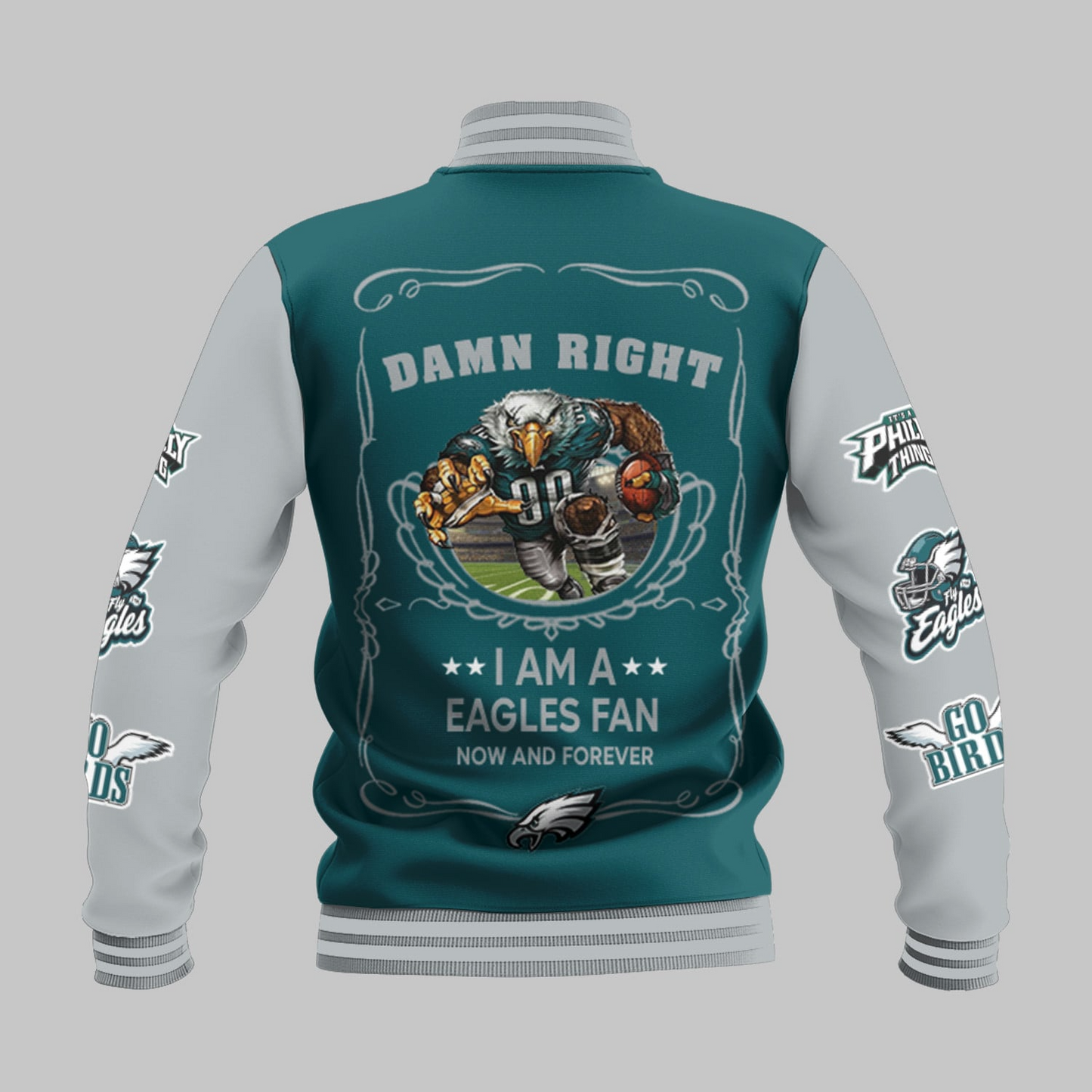 LIMITED EDITION - NEW CUSTOMIZED NFL02 PPE PHILADELPHIA EAGLES BASEBALL JACKET