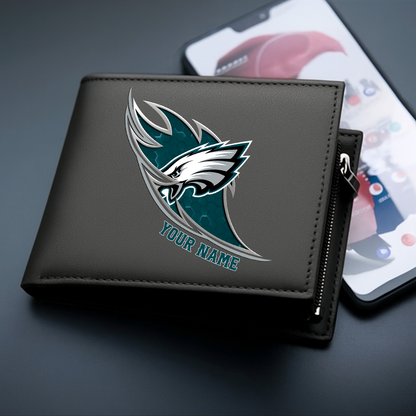 LIMITED EDITION - NEW CUSTOMIZED NFL02 PPE PHILADELPHIA EAGLES LEATHER WALLET