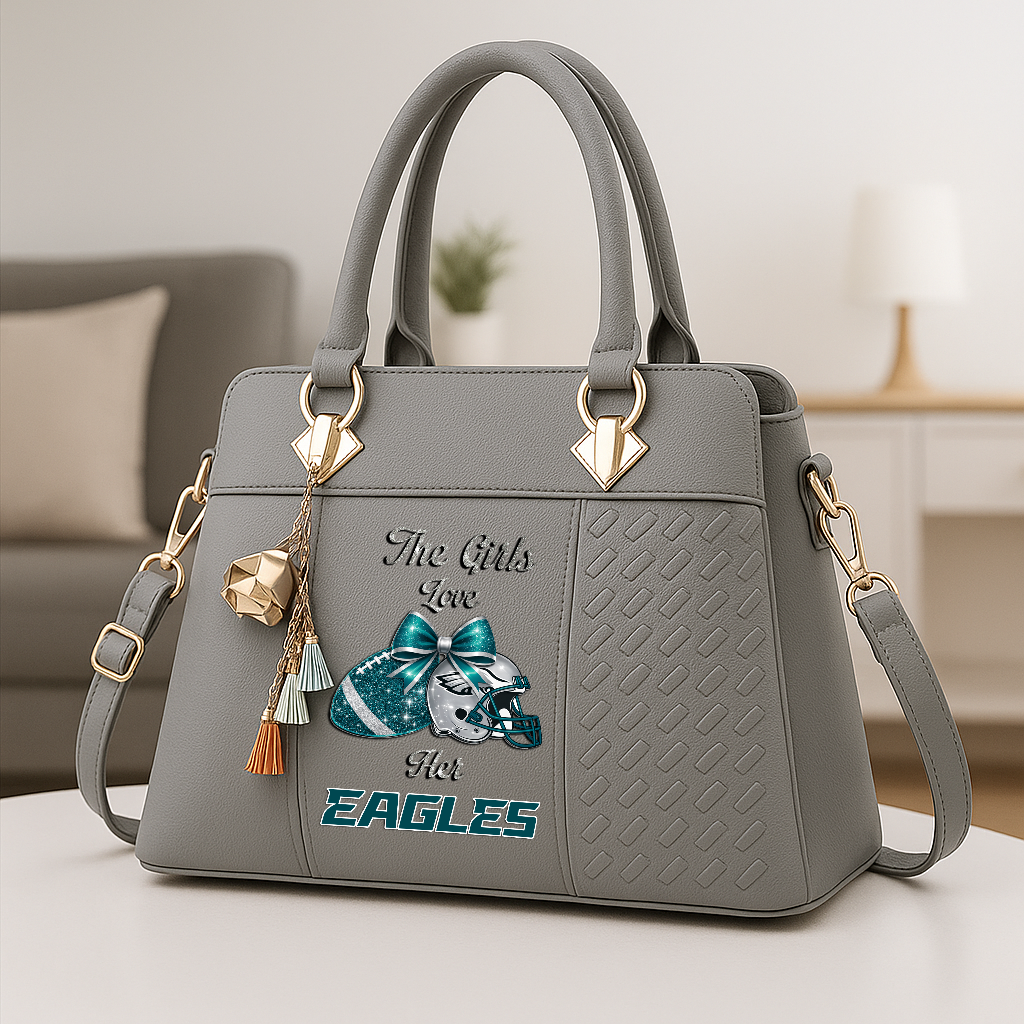 LIMITED EDITION - NEW CUSTOMIZED NFL02 PPE PHILADELPHIA EAGLES WOMEN'S ZIP HANDBAG MULTICOLOR
