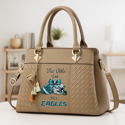LIMITED EDITION - NEW CUSTOMIZED NFL02 PPE PHILADELPHIA EAGLES WOMEN'S ZIP HANDBAG MULTICOLOR