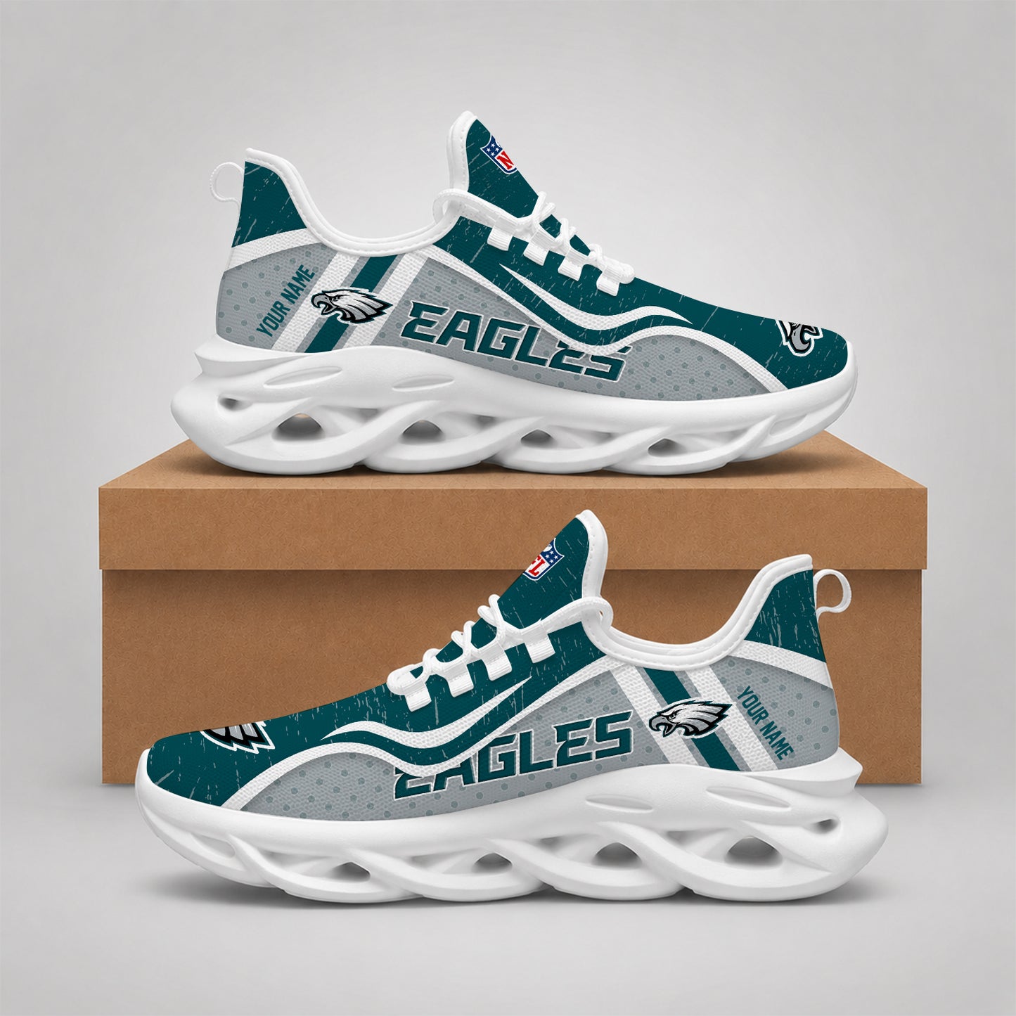 SPECIAL EDITION - NEW CUSTOMIZED NFL02 PPE PHILADELPHIA EAGLES MAX SOUL SHOES