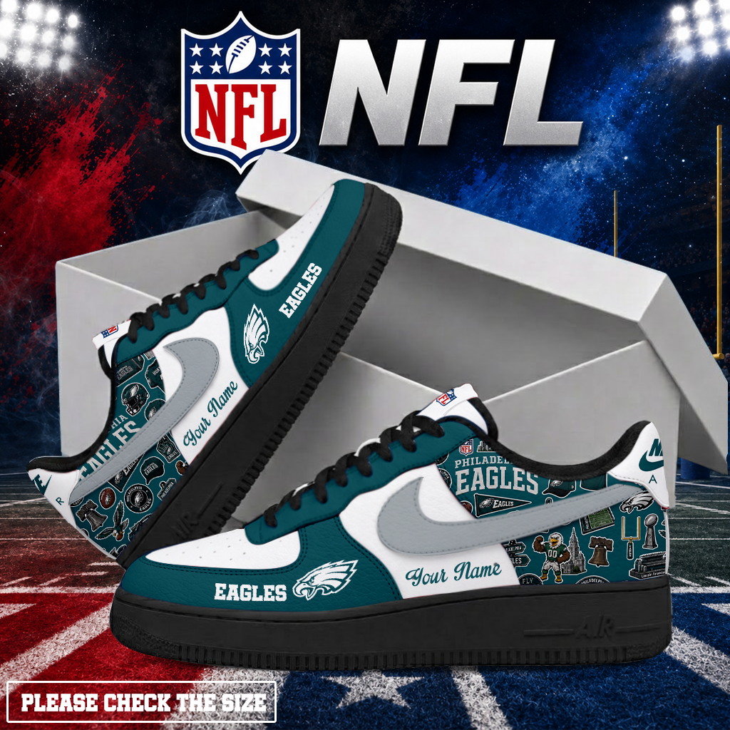 LIMITED EDITION - NEW CUSTOMIZED NFL02 PPE PHILADELPHIA EAGLES AF1 SHOES