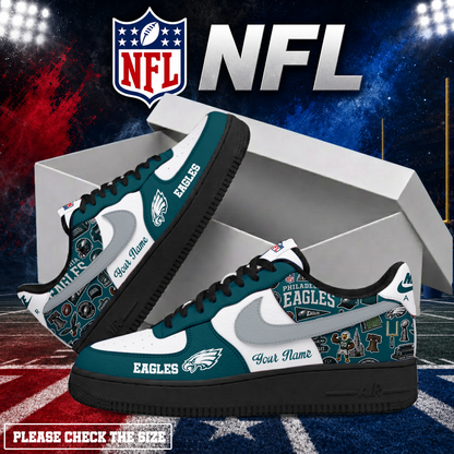 LIMITED EDITION - NEW CUSTOMIZED NFL02 PPE PHILADELPHIA EAGLES AF1 SHOES