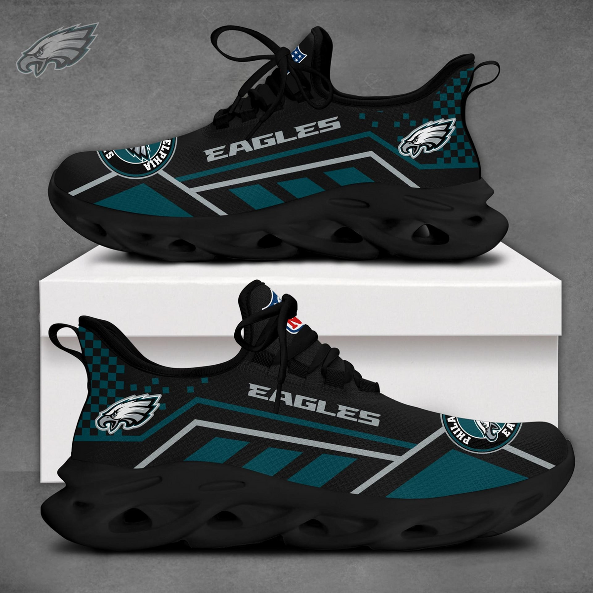 SPECIAL EDITION - NEW CUSTOMIZED NFL02 PPE PHILADELPHIA EAGLES MAX SOUL SHOES