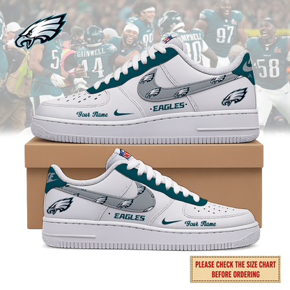 LIMITED EDITION - NEW CUSTOMIZED NFL02 PPE PHILADELPHIA EAGLES AF1 SHOES