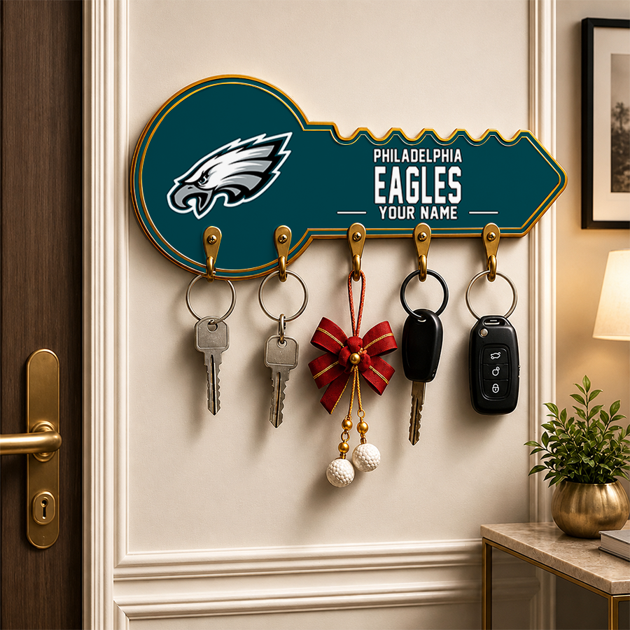 [SPECIAL OFFER] NEW CUSTOMIZED NFL02 PPE PHILADELPHIA EAGLES WALL KEY HOLDER FOR HOME