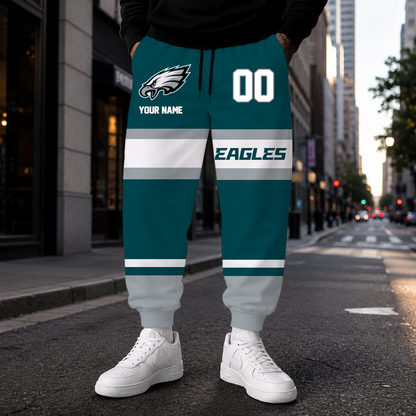 LIMITED EDITION - NEW CUSTOMIZED NFL02 PPE PHILADELPHIA EAGLES SWEATPANTS