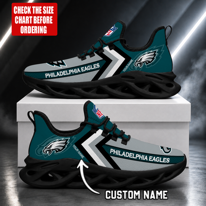 LIMITED EDITION - NEW CUSTOMIZED NFL02 PPE PHILADELPHIA EAGLES UNISEX MAX SOUL SHOES